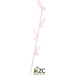 Tyčka k orchidejím - list 60cm růžová