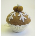 Látkový muffin závěs karamel 7x7 cm
