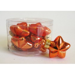 Box hvězda mini skleněná oranžová (12ks)