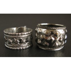 Prsten servírovací kovový stříbrný 4,5cm